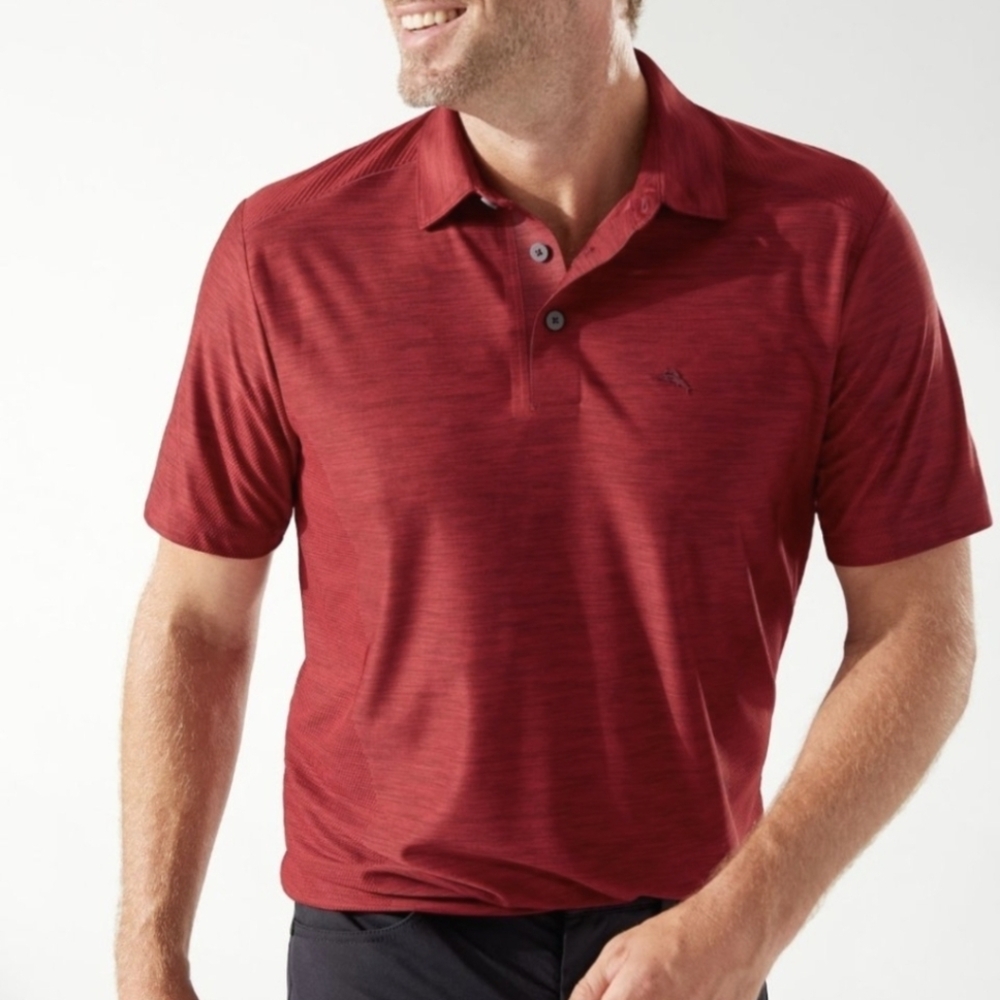 Tommy Bahama Mens Red Palm Coast Islandzone Polo Size Medium